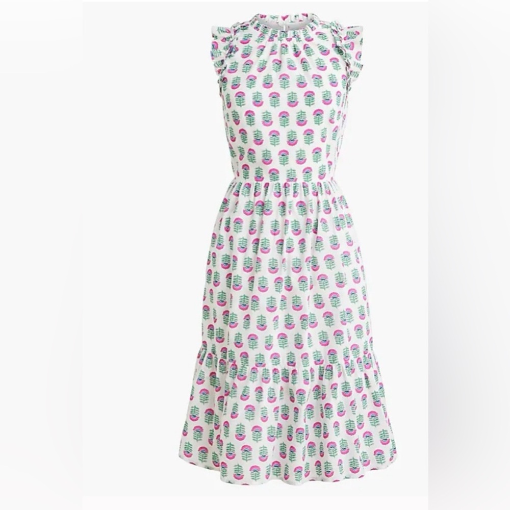 J. Crew Factory Flutter Sleeveless Floral Dress